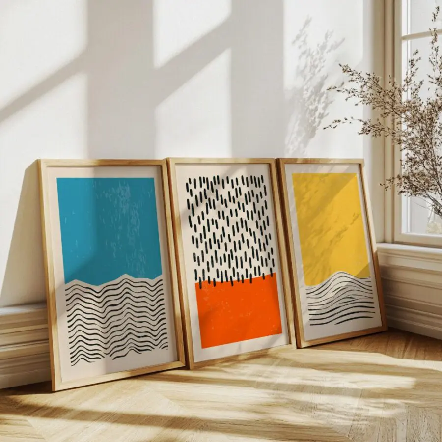 Mural Tríptico Set Deco Colores