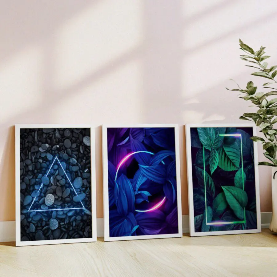 Mural Tríptico Neón Natural