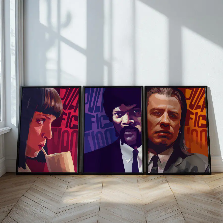 Mural Tríptico Pulp Fiction