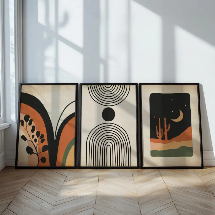 Mural Tríptico Moon Desert