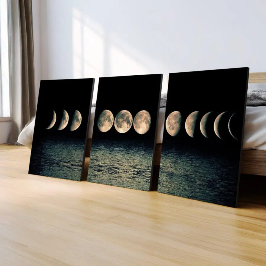 Mural Tríptico Fases Lunares