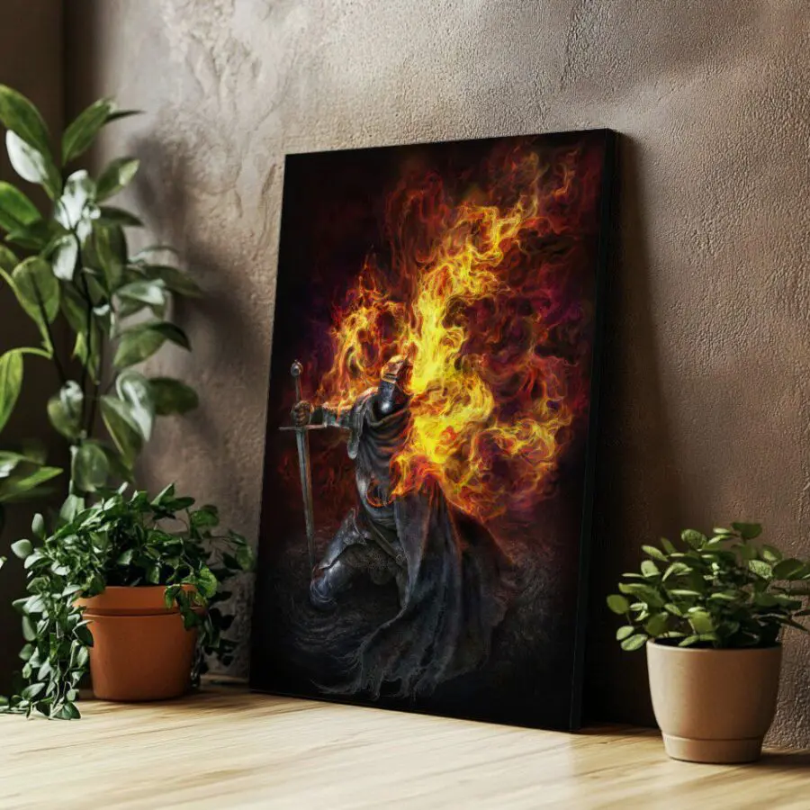 Cuadro de Vyke Caballero en llamas