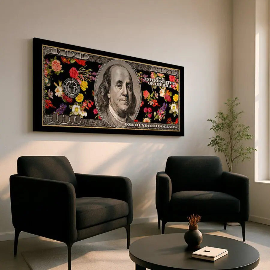 Mural Billete con Flores