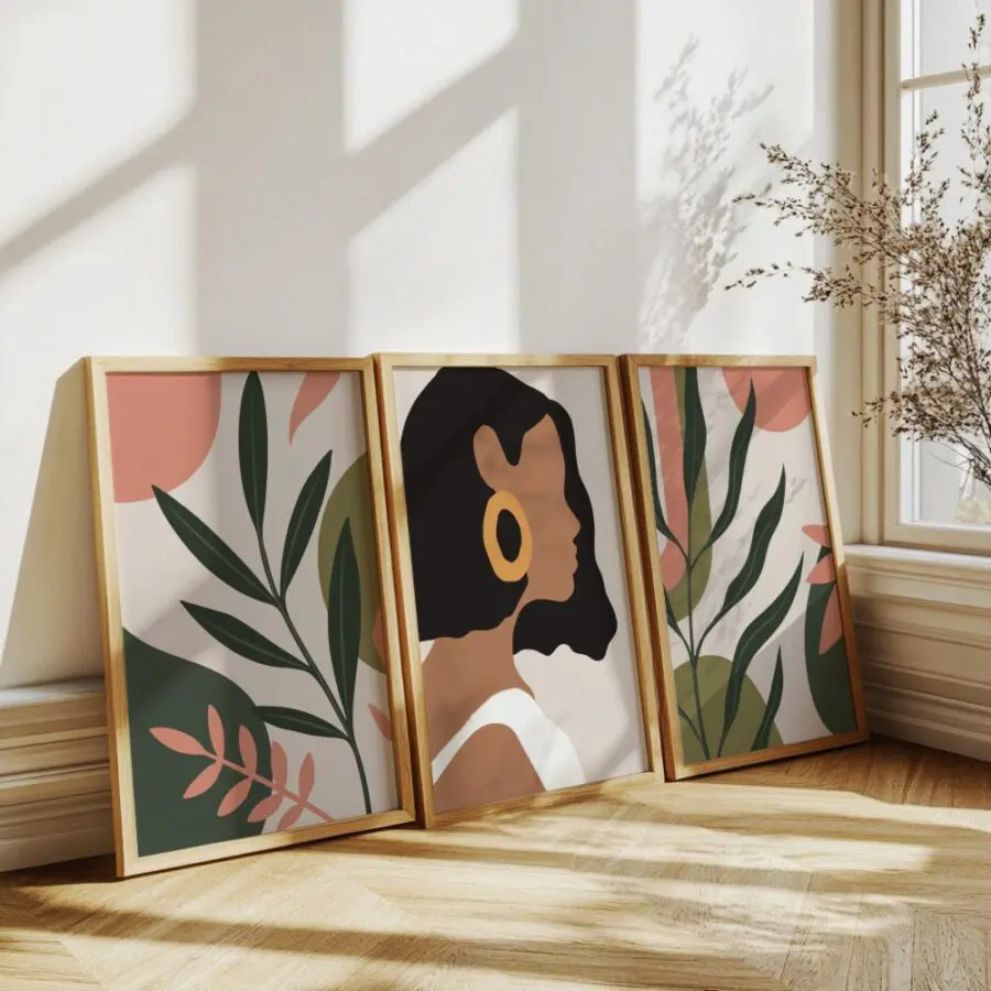 Mural Tríptico Woman Nature