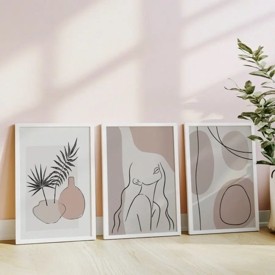 Mural Tríptico Woman Line Century