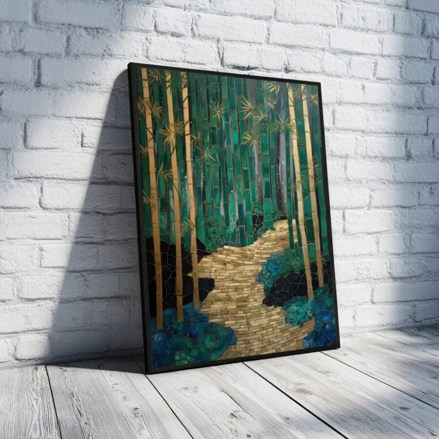Cuadro de Bosque de Bambu Abstracto