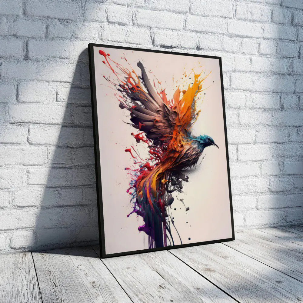 Cuadro de Fénix Acuarela