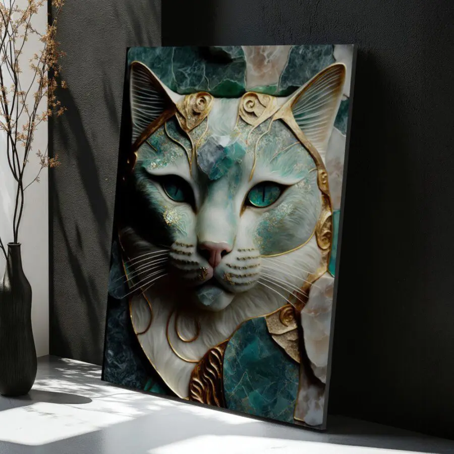 Cuadro de Gato Abstracto