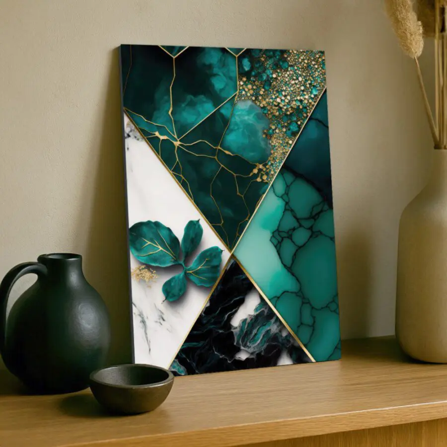 Cuadro de Geometría Abstracta Floral