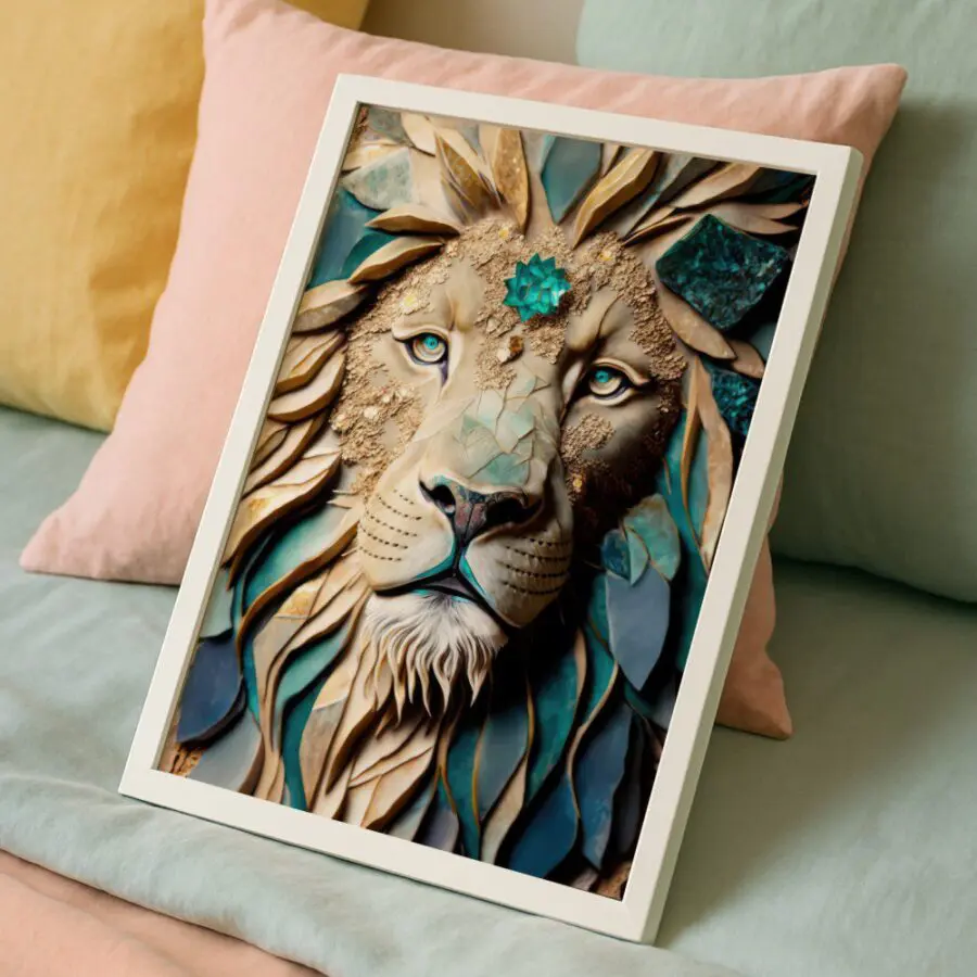 Cuadro de León Abstracto