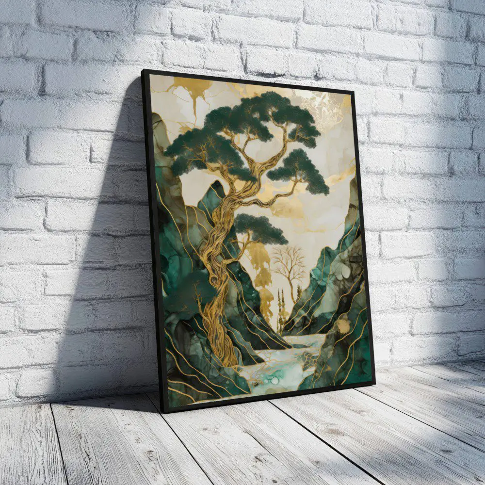 Cuadro de Montañas serenas de Bonsai - Imagen 6