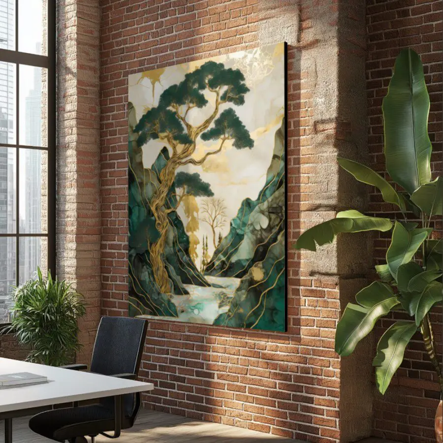 Cuadro de Montañas serenas de Bonsai