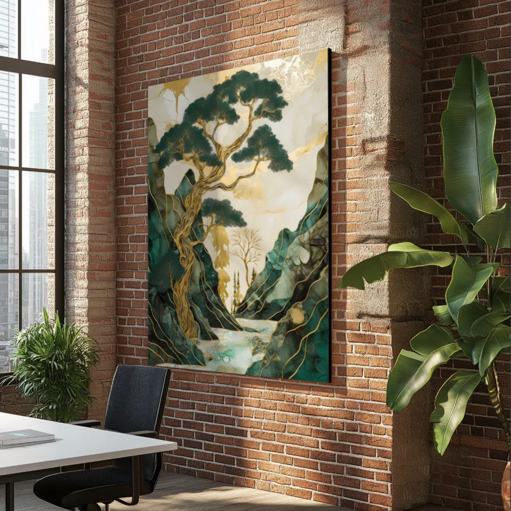 Cuadro de Montañas serenas de Bonsai