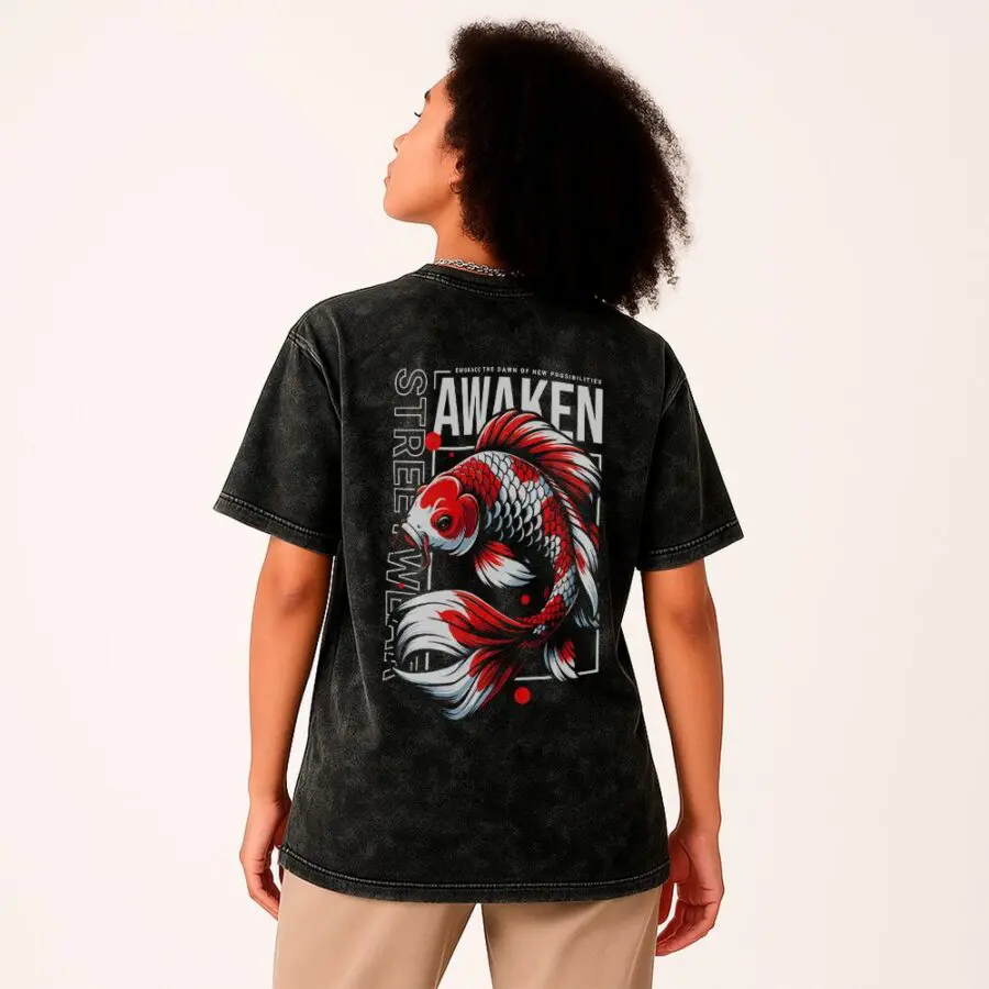Remera Acid Wash Awaken
