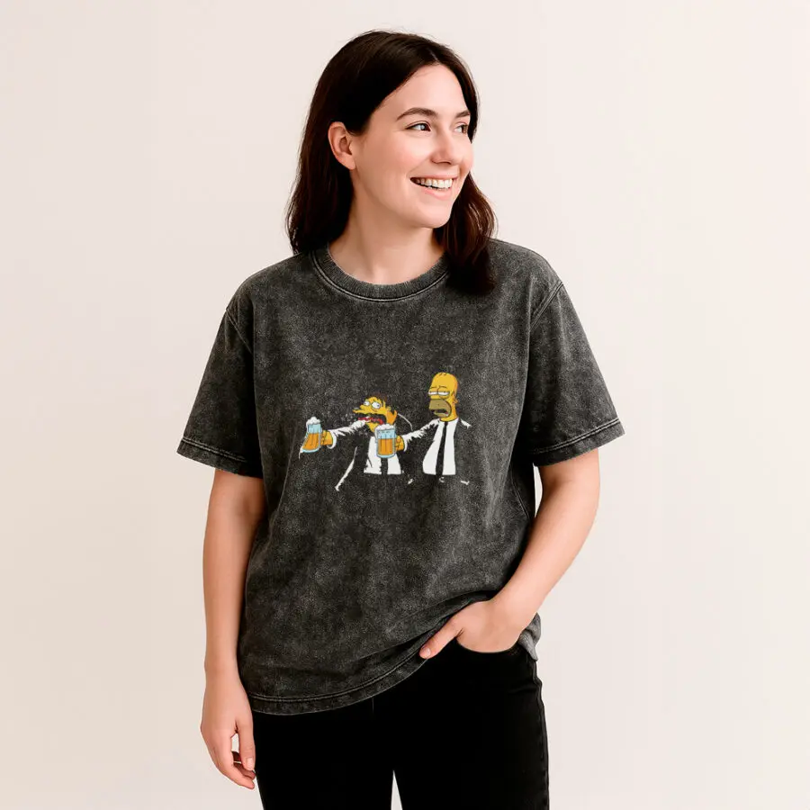 Remera Acid Wash Los Simpsons Pulpp Fiction
