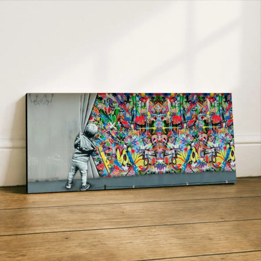 Mural Behind The Curtain - Banksy