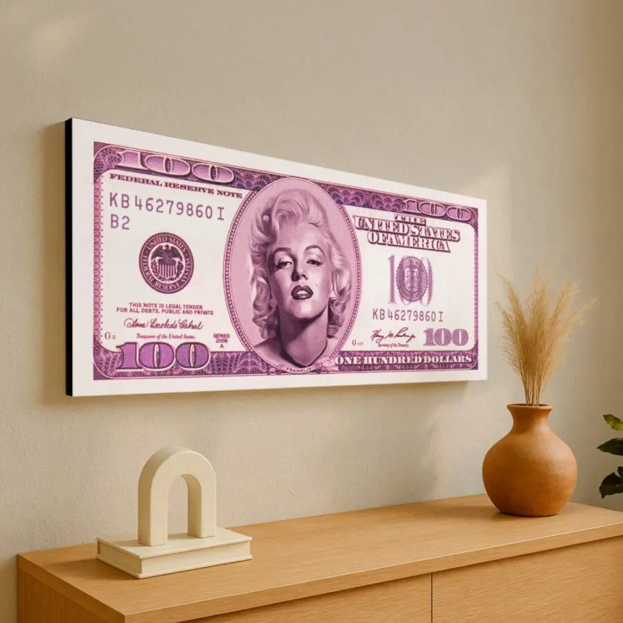 Mural Billete Marilyn Monroe rosado