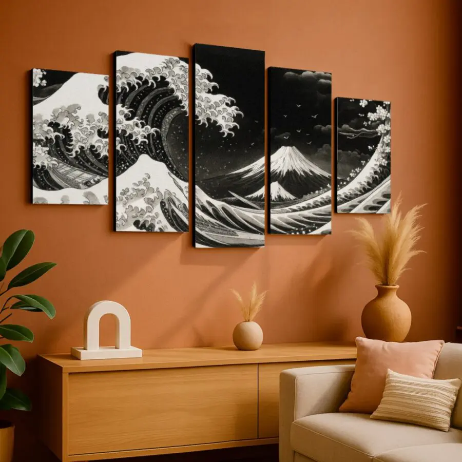 Ola de Kanagawa (Blanco y Negro)