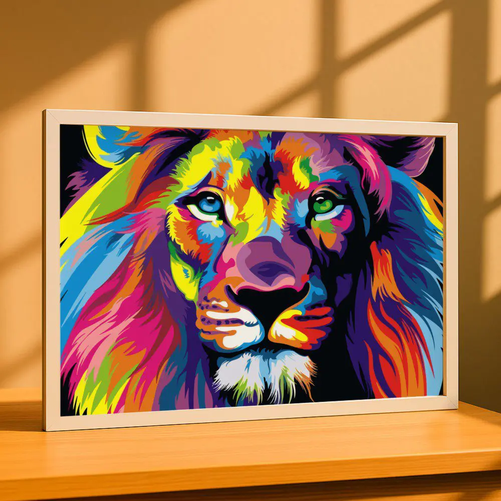 Cuadro de León Colorido - Imagen 5