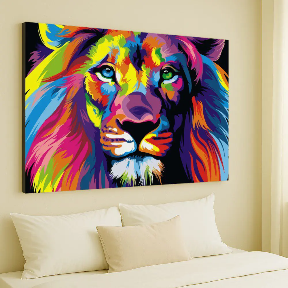 Cuadro de León Colorido