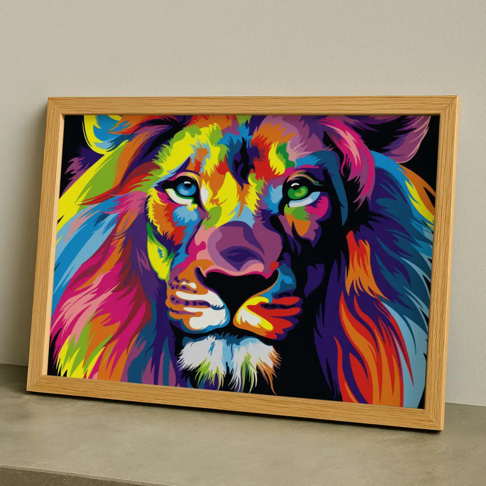 Cuadro de León Colorido - Imagen 6