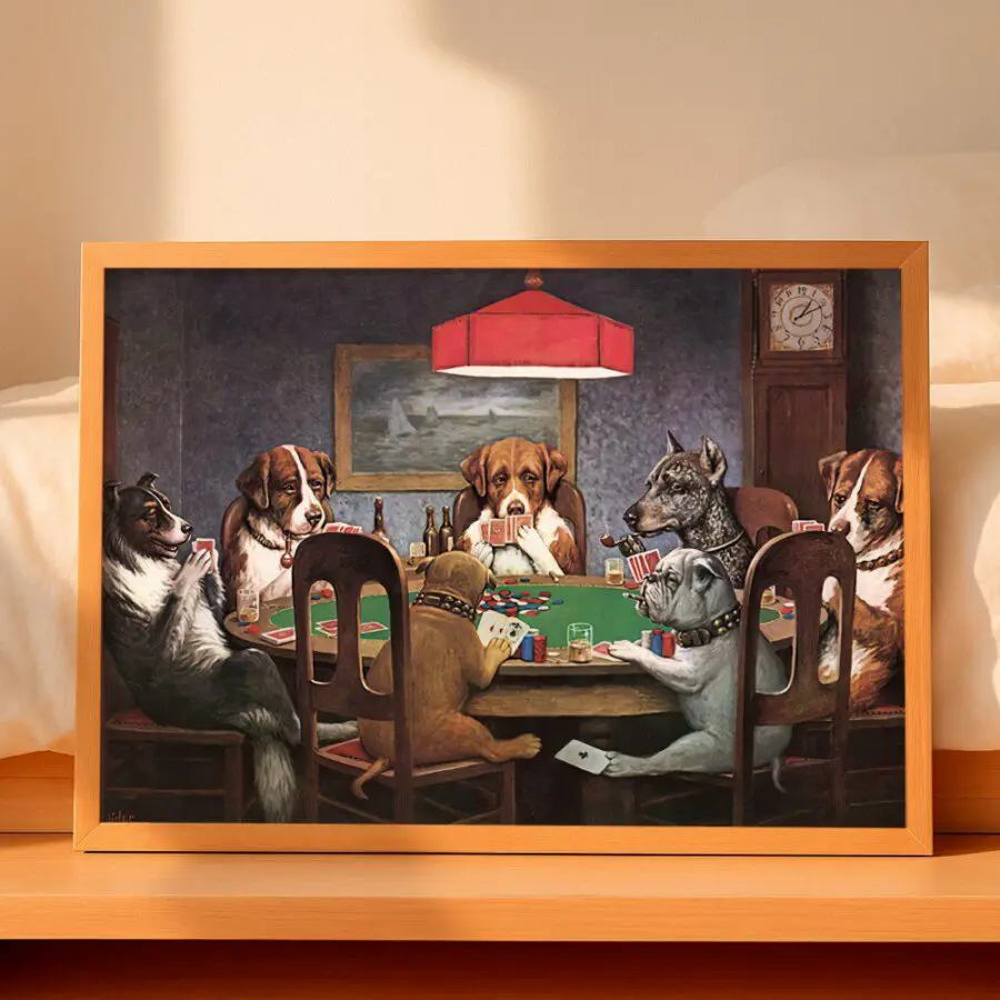 Cuadro de Perros Jugando al Poker
