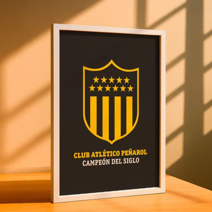 Cuadro de Escudo de Peñarol con fondo negro
