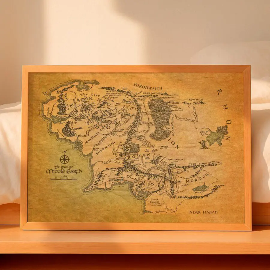 Cuadro de Mapa de la Tierra Media - El Señor de los Anillos