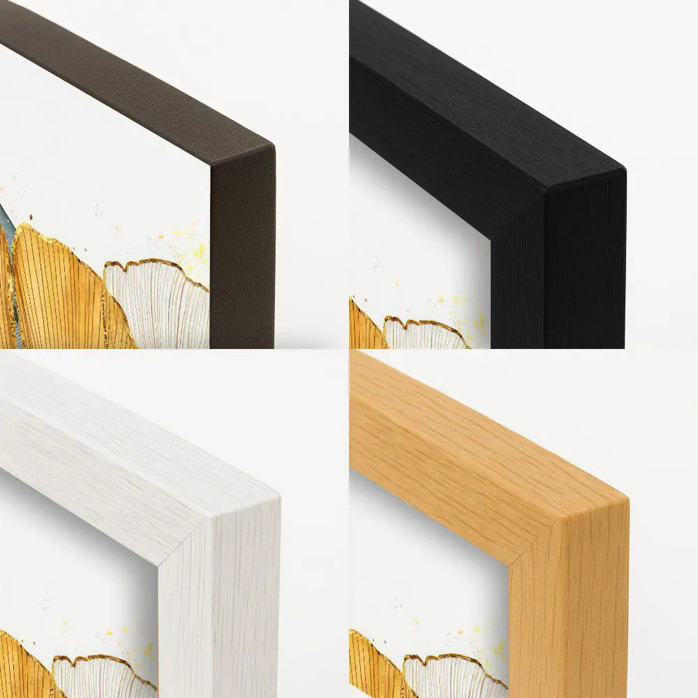 Mural Tríptico Golden Leaves - Imagen 2