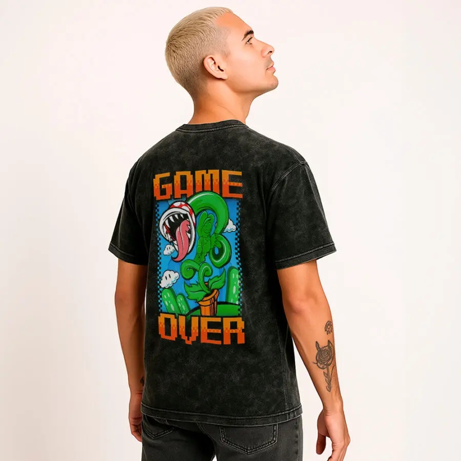 Remera Acid Wash de Game Over