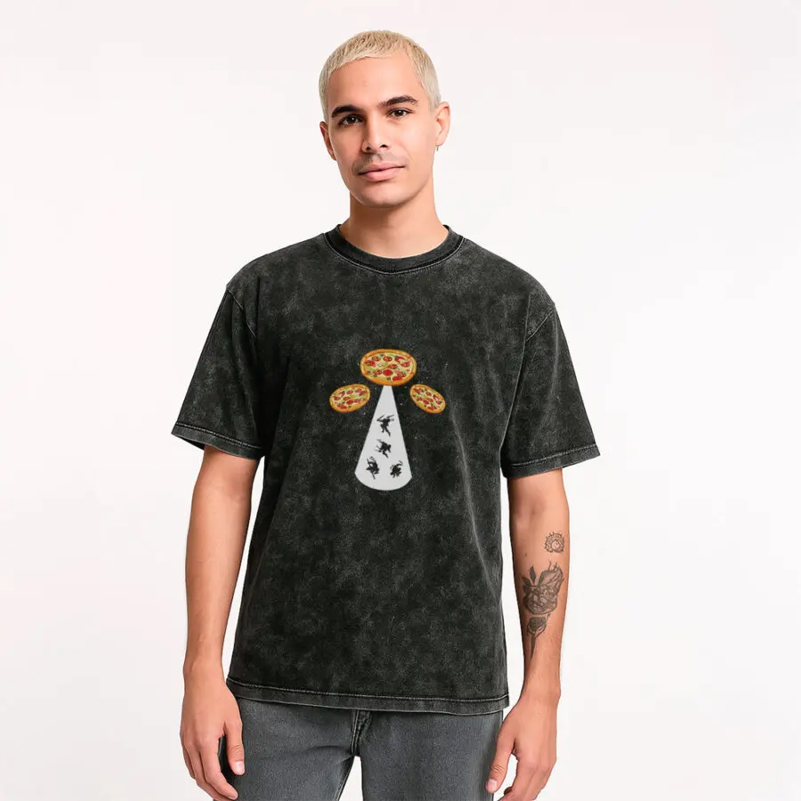 Remera Acid Wash de Pizza Ovni Ninja