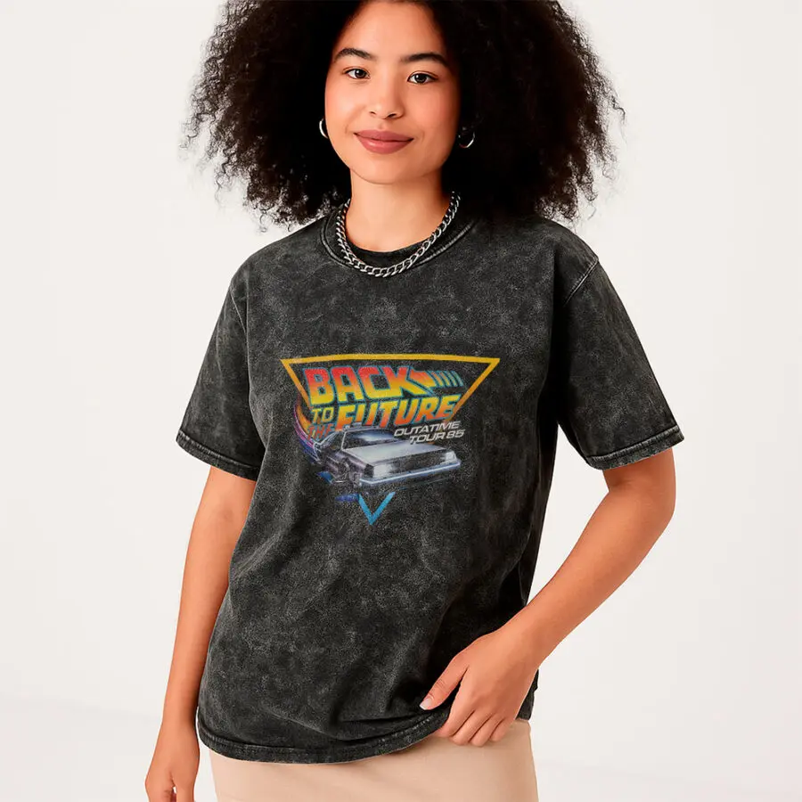 Remera Acid Wash de Back to the Future