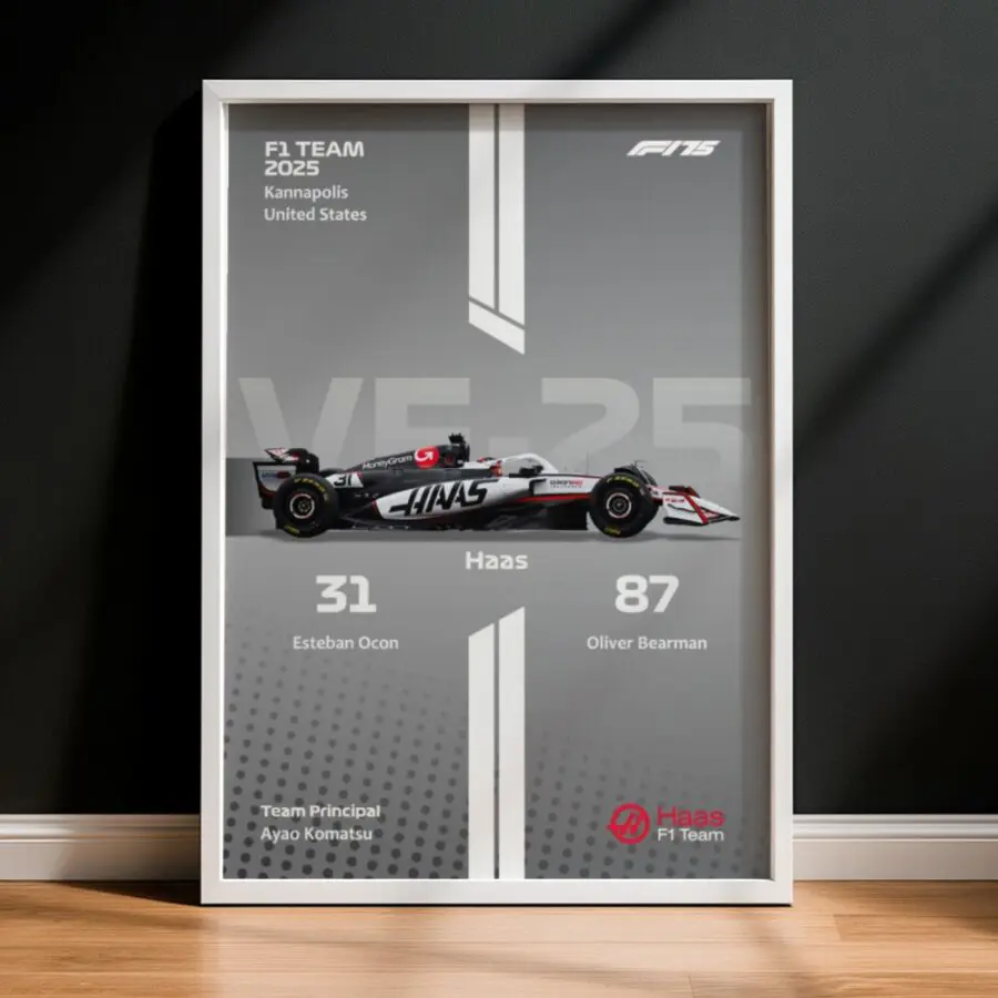 Cuadro de F1 2025 Haas VF-25 – Ocon & Bearman