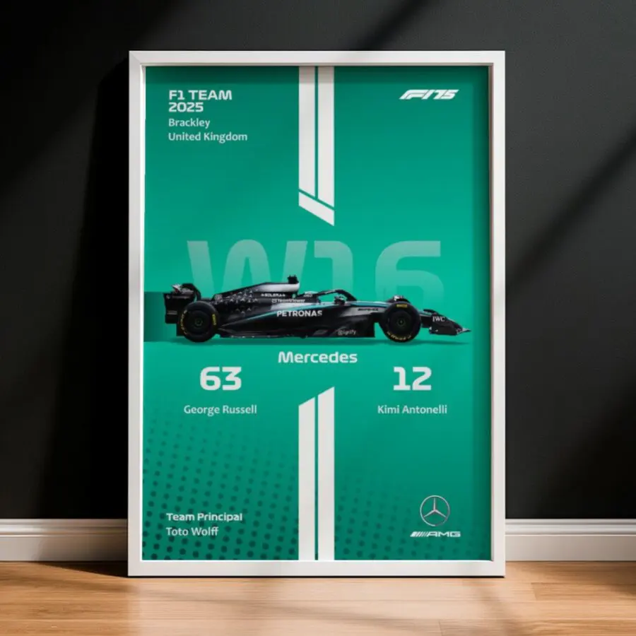 Cuadro de F1 2025 Mercedes W16 – Russell & Antonelli