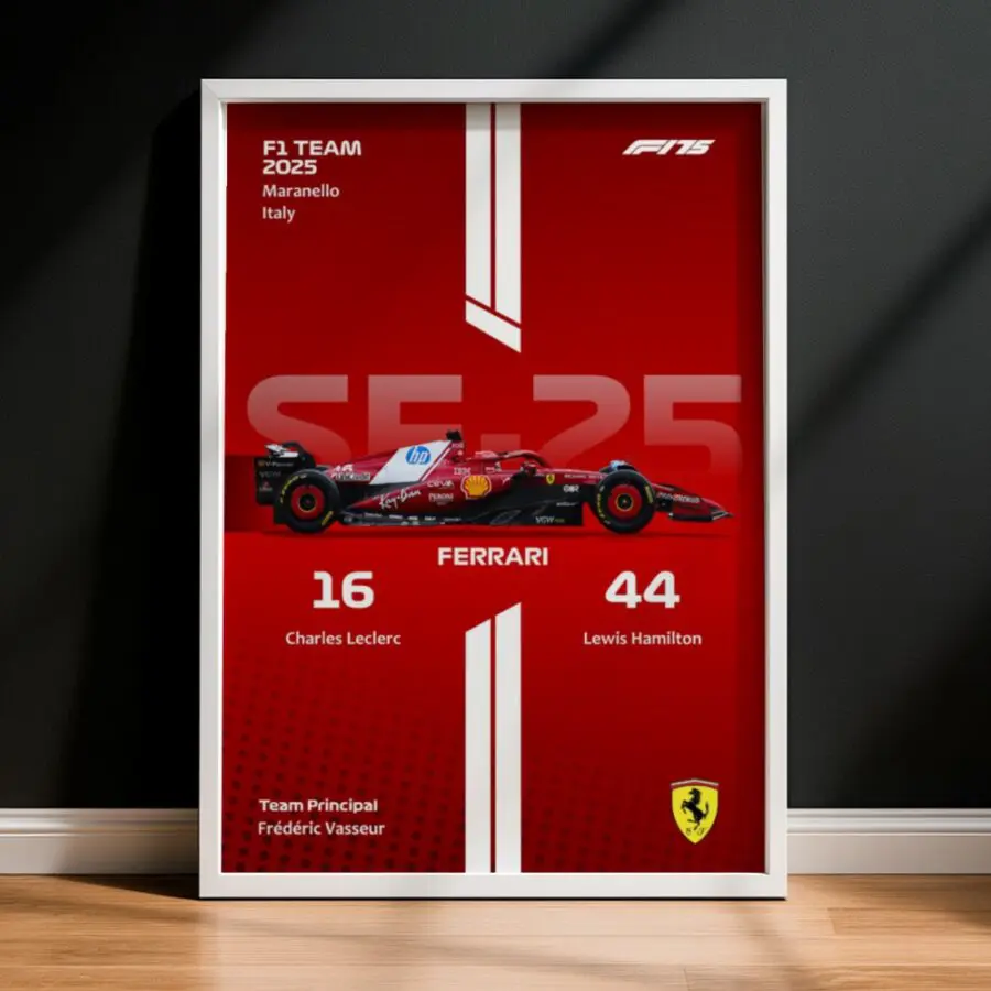 Cuadro de F1 2025 Ferrari SF-25 – Leclerc & Hamilton