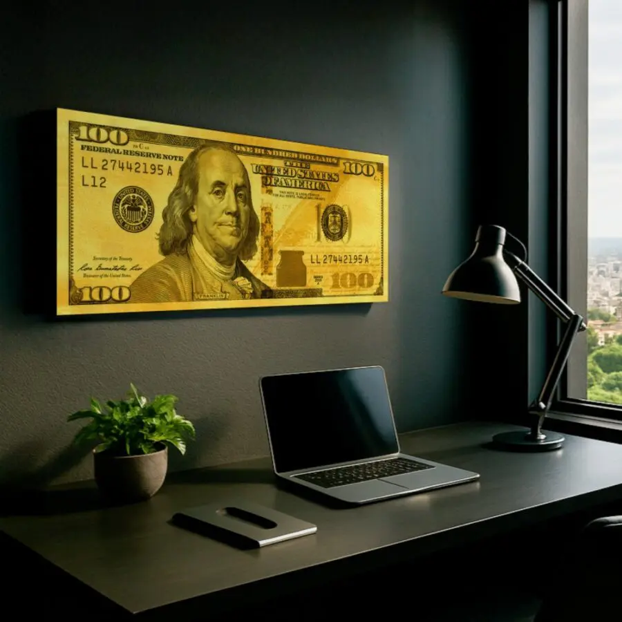 Mural Billete Dorado