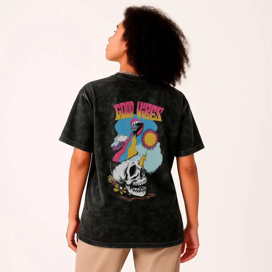 Remera Acid Wash de Good Vibes