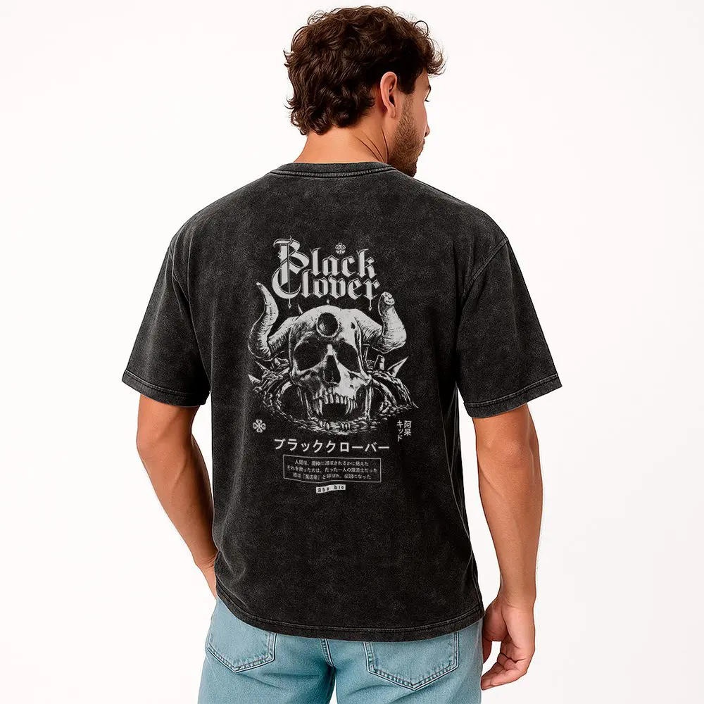Remera Acid Wash de Black Clover