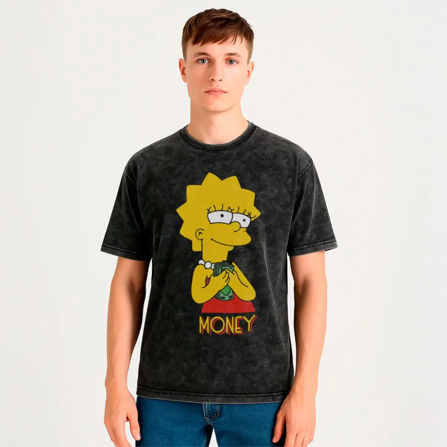 Remera Acid Wash de Money - Lisa Simpson