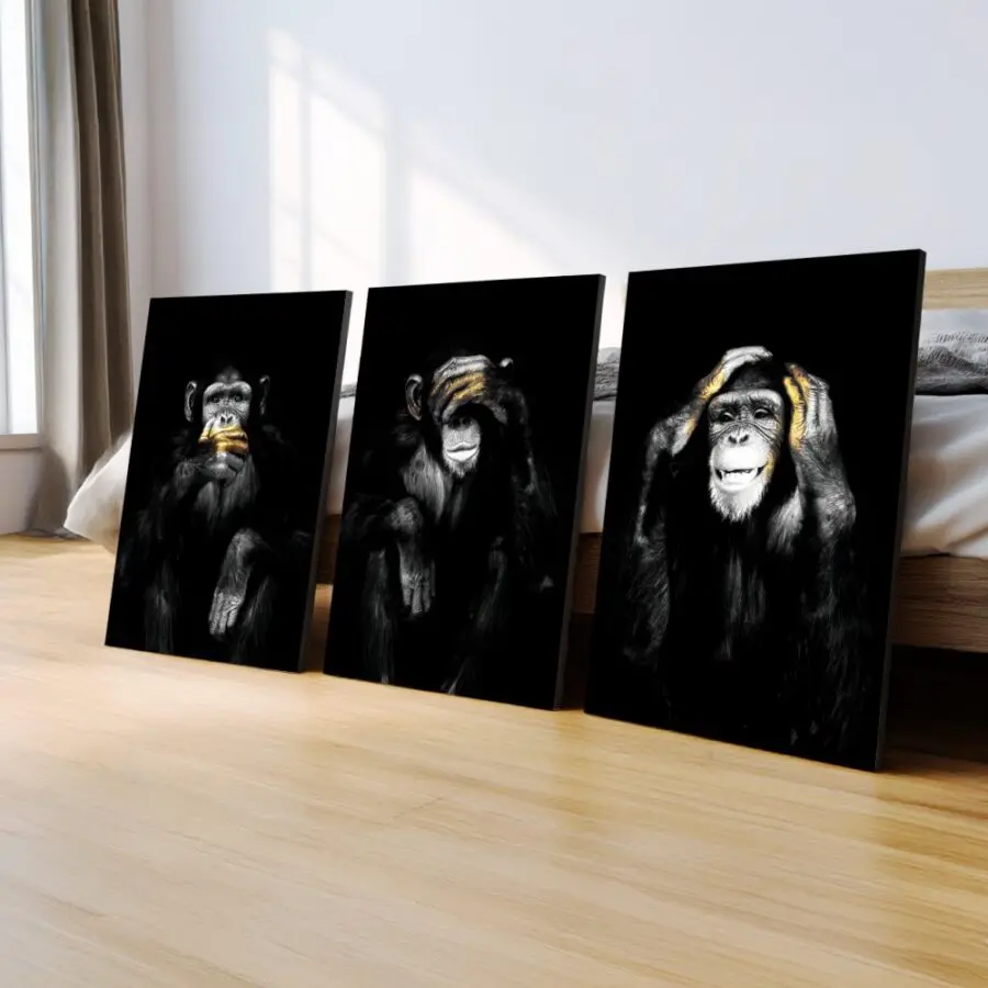 Mural Triptico Monos