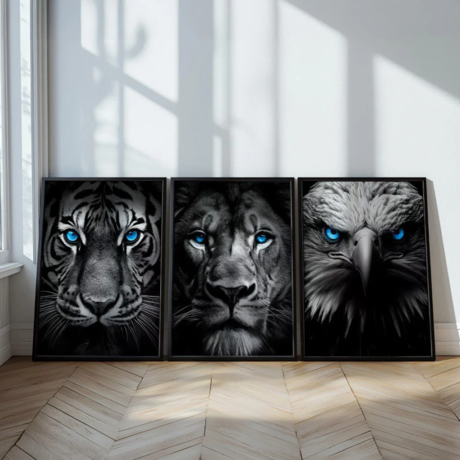 Mural Tríptico Blue-eyed Animals