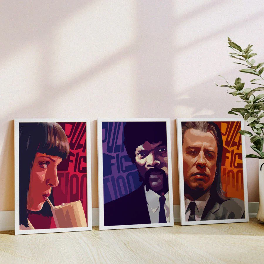 Mural Tríptico Pulp Fiction