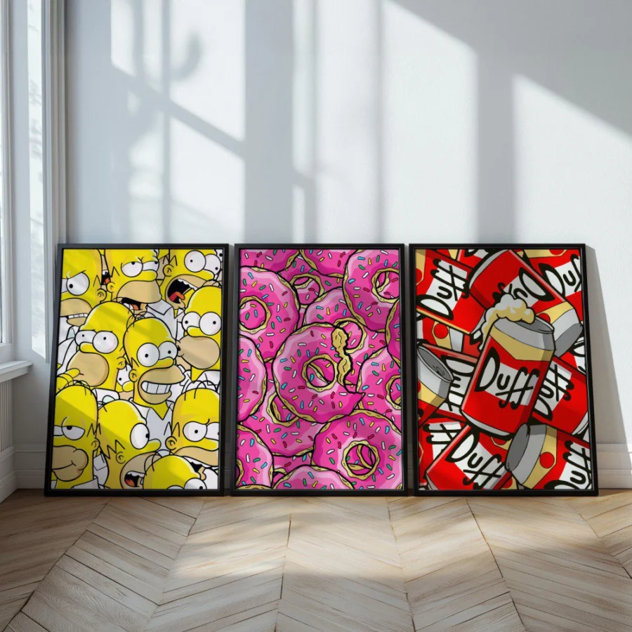 Mural Tríptico Los Simpson