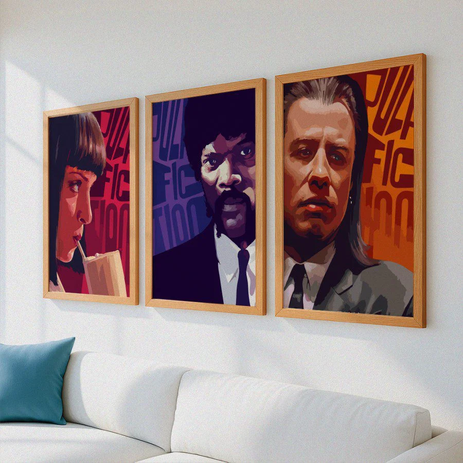 Mural Tríptico Pulp Fiction