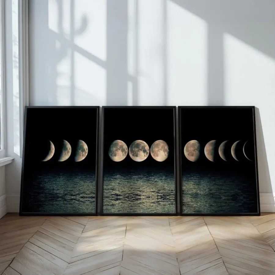 Mural Tríptico Fases Lunares
