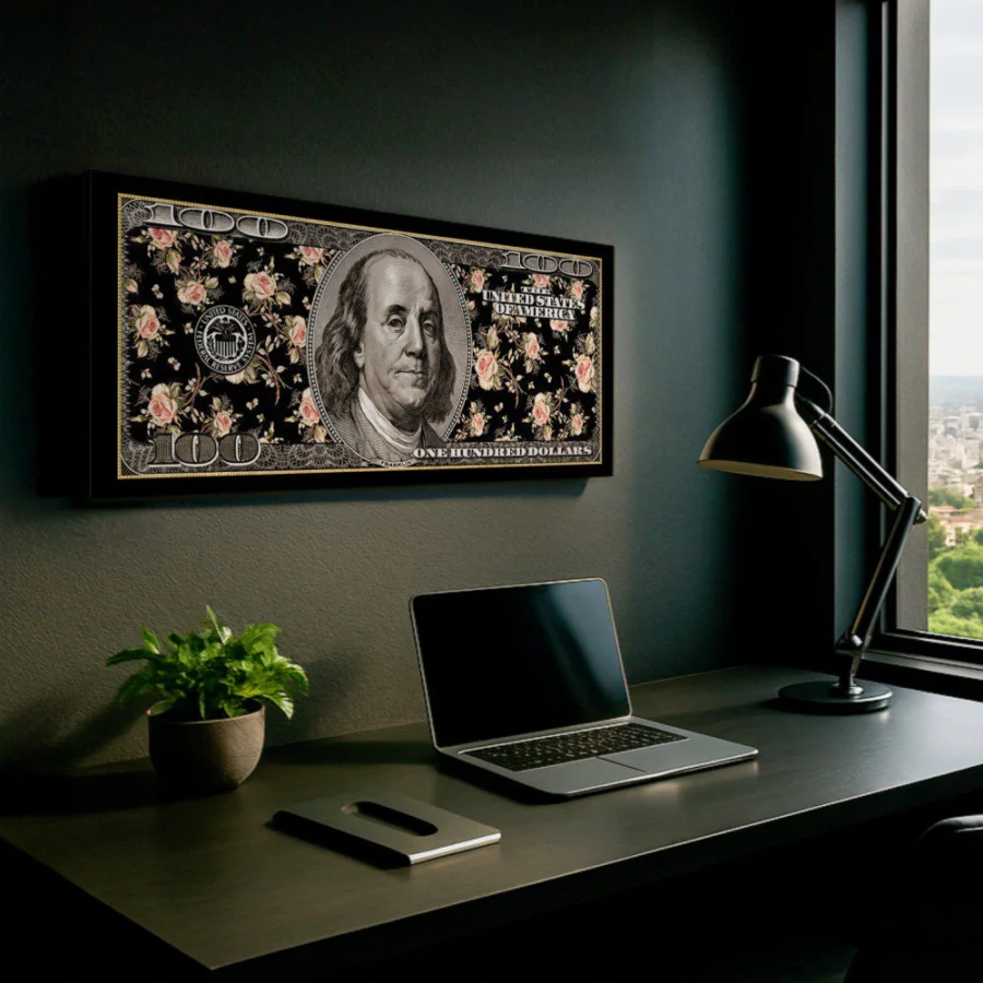 Mural Billete con Rosas