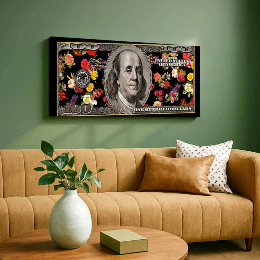 Mural Billete con Flores