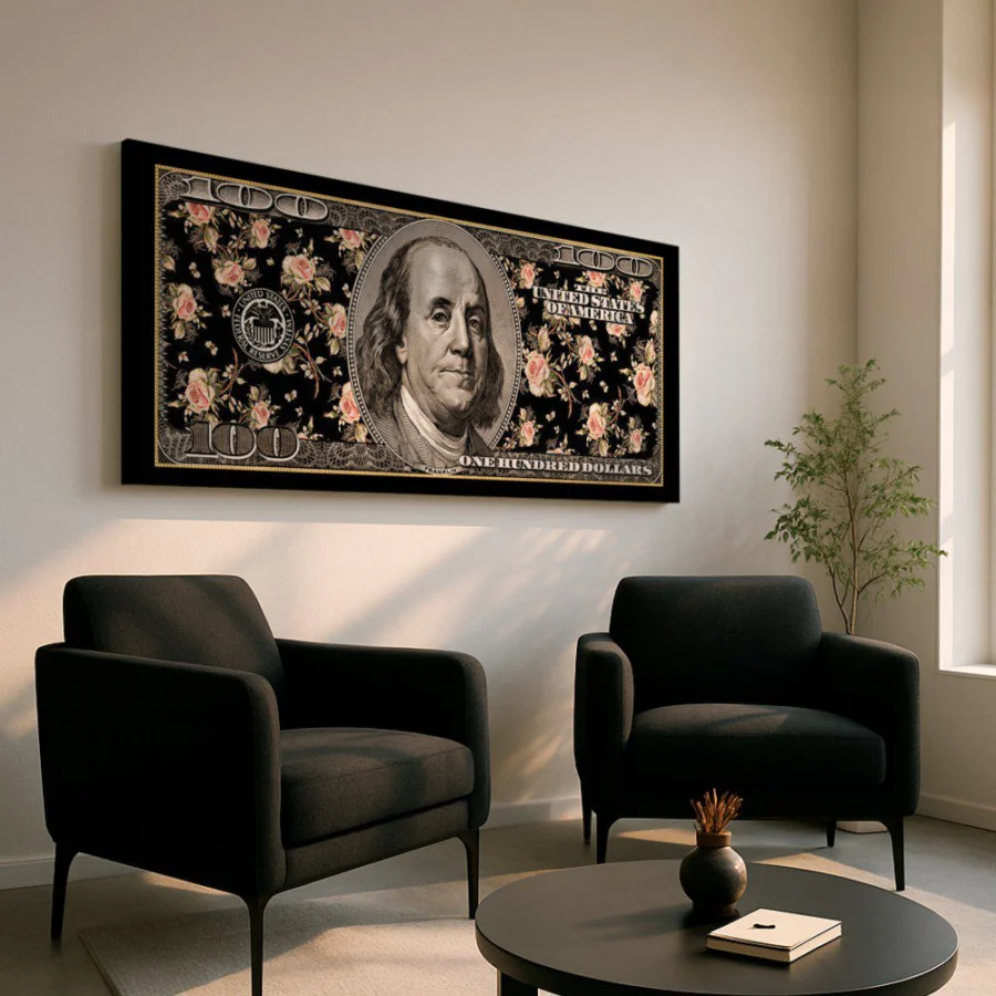 Mural Billete con Rosas