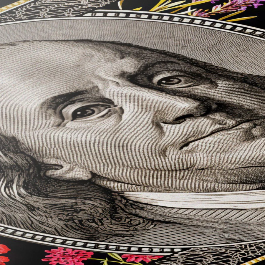 Mural Billete con Flores