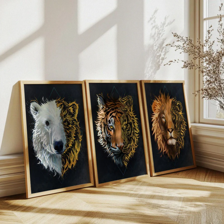 Mural Tríptico Animals